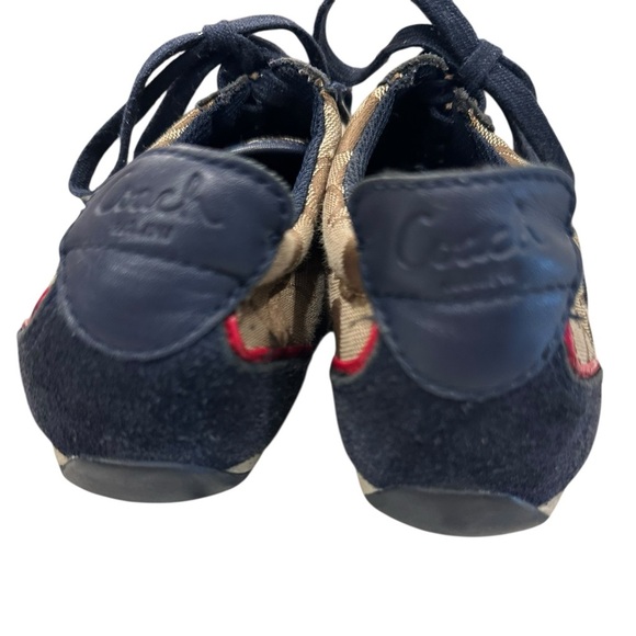 COACH Devin Signature Logo Shoes Sneakers Navy Khaki sz 8.5 Women's - Picture 6 of 8